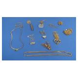 Vintage Costume Jewelry Chains, Pendants