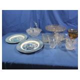 Amber Candy Dish, Currier & Ives Plates & more