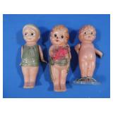 Celluloid Dolls-all marked Japan, 2 w/moving arms