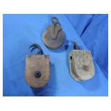 Antique Wooden Pulleys