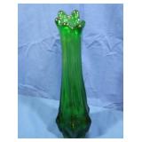 Dereume Glass Stretched Diamond Forest Green Vase