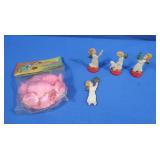 Vintage Miniature Plastic Tea Set, Cake Topper