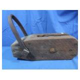 Antique Wooden Pulley