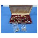 Jewelry Box w/Cufflinks & Tie Tacks