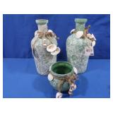 2 Seashell Vases