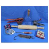 Vintage Kitchen Implements-Rolling Pin, Potato