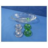 Uranium Glass & Clear Glass Furniture Coasters
