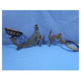 Antique Cast Iron Oil Lamp Holders