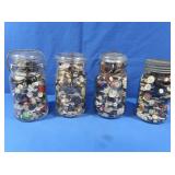 3 Vintage Wire Top Qt Jars & 1 other full of