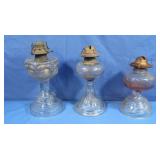 3 Antique Oil Lamps