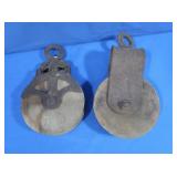 2 Antique Pulleys