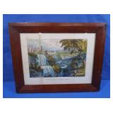 Currier & Ives Hand Colored Framed