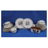 Vintage Dishes-KT & K China Set, Handpainted