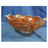 Imperial Carnival Glass Marigold Sawtooth Bowl