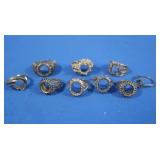 8 Vintage Womens Fashion Rings (no stones)