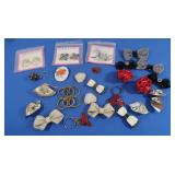 Vintage Costume Jewelry Pins, Shoe Clips