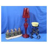 Mercury Glass Candle Holder, Snowman Candle