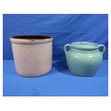 Salt Glaze Stoneware Crock (small fracture), Blue