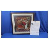 Framed James Christensen "Old World Santa" w/COA