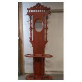 Painted Antique Hall Tree w/Flower Pot Holders