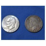 1926 S Peace Silver Dollar, 1974 Liberty Dollar