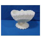 Fenton Uranium Custard Glass Compote