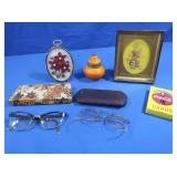 Resin Trinket Box w/Brass Detail, Vintage Eye