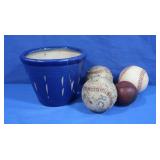 Vintage Baseballs & Planter