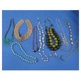 Vintage Costume Jewelry Bead Necklaces, Earrings