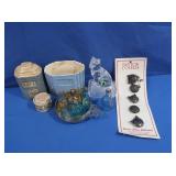 Miniature Glass Bottles, Cameoware (USA) Salt