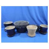 Antique Planter Pots-Glazed Stoneware