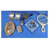 Vintage Vanity Mirror, Advertising Thermometer &