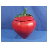 Vintage Apple Ceramic Cookie Jar w/Lid (small