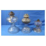 3 Antique Oil Lamp Bases