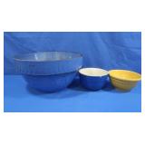 Vintage Bowls-Yellow "Watt", XL Blue w/Big