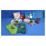 Cookie Tier Tray, Candles, Christmas Towels