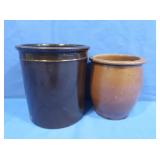 Miniature Stoneware Crock, Orchard Pottery Crock