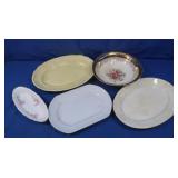 3 Platters (2 Ironstone), Gold D?cor Bowl,