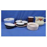 Halls Pitcher, Halls Rose Dish, Hall Crock & more