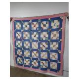 Vintage Hand Stitched 4-patch within 9-patch