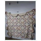 Vintage Hand Stitched Double Wedding Ring Quilt