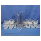 Glass Pitcher, Punch Glasses