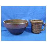 Crock Mixing Bowl w/Pitcher
