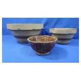 Early American Tan/Brown Mixing Bowls