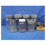 Vintage Jumbo Peanut Butter Jars w/Zinc Lids &