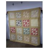 Vintage Hand Stitched Double Quilt 81x81 (good