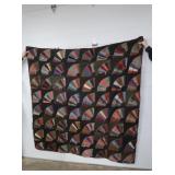 Vintage Hand Stitched Patchwork Fan Tied/Knotted