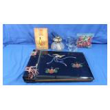 Oil Lamp (no top), Oriental Photo Album, Geese