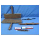 2 Antique Carding Wool Combs, Antique Spoke Shave