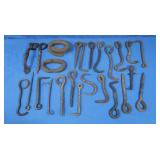 Vintage Blacksmith Wrought Iron Hooks & more